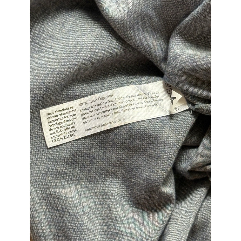 Eileen Fisher Chambray Blue Sleeveless Dress Small Organic‎ Cotton Lagenlook - Picture 5 of 7